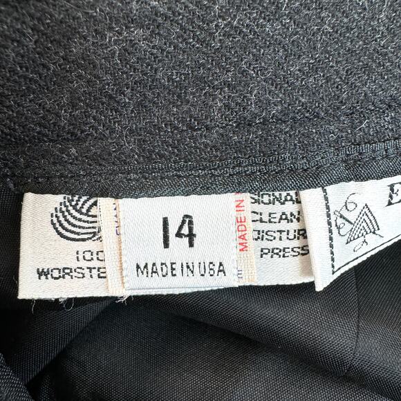 Evan Picone Women Vintage Made In USA Union Tag 100% Worsted Wool Skirt Size 14 - Picture 7 of 10
